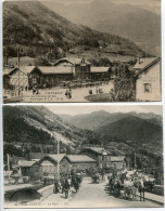 LOT 2 CPA * CAUTERETS Gare Du Chemin De Fer Electrique & La GARE ( Très Animée Attelage Cheval ) - Cauterets