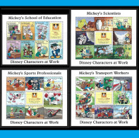 ● St. VINCENT & GRENADINES 1996 ֎ THE WORLD Of Disney ● CHARACTERS Of  Work ● Mickey's School Scientists Sport Transport - St.Vincent & Grenadines