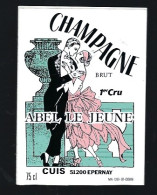 Etiquette Champagne Brut 1er Cru Abel Le Jeune Cuis Epernay  Marne 51 "Homme Femme" - Champan