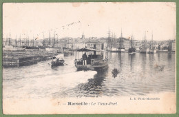 CPA Dos Précurseur - BOUCHES DU RHONE - MARSEILLE - LE VIEUX PORT - Animation, Bateau Navette - Puerto Viejo (Vieux-Port), Saint Victor, Le Panier