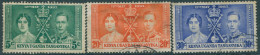 Kenya Uganda And Tanganyika 1937 SG128-130 KGVI Coronation Set FU (amd) - Kenya, Ouganda & Tanganyika