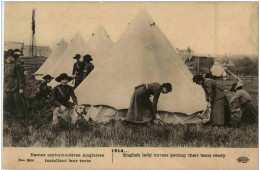 Dames Ambulancieres Anglaises Installant Leur Tente - War 1914-18