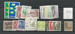 1977 MNH Denmark, Year Complete, Postfris** - Volledig Jaar