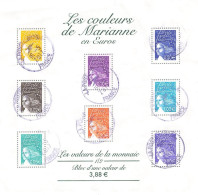 FRANCE 2002 BLOC FEUILLET  - BF 44 - LES COULEURS DE MARIANNE EN EUROS OBLITERE - Oblitérés