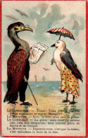 Chromo Madame A. Paris à Versailles Animaux Humanisés Le Cormoran & La Mouette Seagull Cormorant TB.Etat - Other & Unclassified