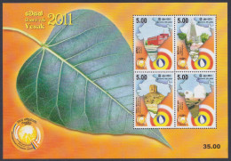 Sri Lanka 2011 MNH MS Vesak, Buddhism, Buddha, Buddhist, Monastry, Map, Miniature Sheet - Sri Lanka (Ceilán) (1948-...)