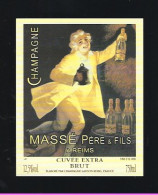 Etiquette Champagne Cuvée Extra Brut  Massé Père Et Fils Reims  " Femme" - Champagner