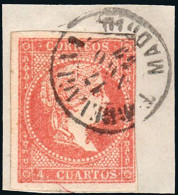 Madrid - Edi O 48 - 4 C.- Fragmento Mat Fech. Tp. II "Torrelaguna" - Used Stamps