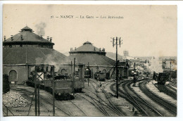 CPA Non écrite * NANCY La GARE Les Rotondes ( Train Locomotive Vapeur ) - Nancy