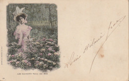 WA 4- LES SAISONS - " REINE DES BOIS " - JEUNE FEMME AU MILIEU DES FLEURS , DANS LES BOIS  - CARTE COLORISEE - Frauen