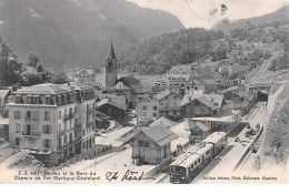 Suisse - N°60835 - Salvan Et La Gare Du Chemin De Fer Martigny-Chatelard - Train - Martigny