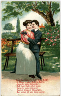 Paar Prägekarte Litho - Parejas