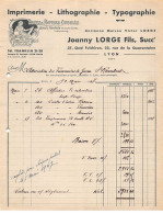 Facture.AM19500.Lyon.1947.Joanny Lorge Fils.Victor Lorge.Imprimerie.Lithographie.Typographie.sachet.Boites.Papier Ondulé - 1900 – 1949