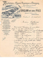 Facture.AM19452.Toulouse.Pour Béziers.1901.Organ Et Ses Fils.Engrais Organique Chimique.Soufre.Nitrate.Illustré - 1900 – 1949