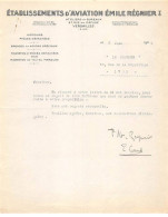 Facture.AM19408.Versailles.Pour Lyon.1929.Etablissement D'avion Emile Régnier.Moteur.Pièce Détachée.Magnétos - Verkehr & Transport