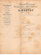 Facture.AM20949.Lyon.1893.A Drevon.Ameublement.Tapisserie.Décoration.Marquise.Tribune.Pavillon.Fleur.Tenture.Tapis - 1800 – 1899