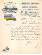 Facture.AM20168.Lyon.1921.C Bonnore.Anc Paradis.Exploitation Générale De Déménagements.Camionnage.Transport - 1900 – 1949