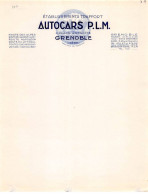 Facture.AM20152.Grenoble.1900 Environ.Etablissements Traffort.Autocars PLM - 1900 – 1949