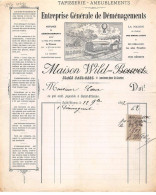 Facture.AM20159.Saint Etienne.1892.Maison Wild.Entreprise Générale De Déménagements - 1800 – 1899