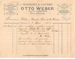 Facture.AM20106.Suisse.1905.Otto Weber.machines à Coudre - Suiza