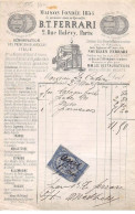 Facture.AM20329.Paris.1875.BT Ferrari.Nouille Ferrari.Articles D'italie - 1800 – 1899