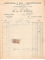 Facture.AM19966.Lyon.1926.S & E Olivéro.Compteurs à Eau.Chauffe Bains.Chaudronnerie Cuivre Et Tole - 1900 – 1949