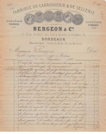 Facture.AM20219.Bordeaux.1887.Bergeon & Co.Carrosserie.Sellerie - 1800 – 1899