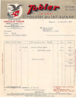 Facture.AM19861.Talence.1923.Tobler.Chocolat Au Lait Suisse.Illustré - 1900 – 1949