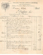 Facture.AM20220.Bordeaux.1890.Dufau.Lahile & Dubosq.Carrosserie.Selles.Harnais - 1800 – 1899