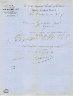 Facture.AM20211.Paris.1857.Ch Pieau & Cie.Navigation Fluviale & Maritime.Bateau à Vapeur Porteur - 1800 – 1899