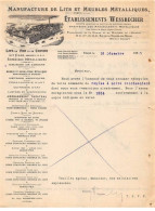 Facture.AM19825.Paris.1920.Wessbecher.Lits Et Meubles Métalliques.Illustré - 1900 – 1949