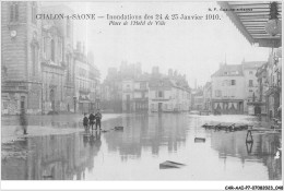 CAR-AAIP7-71-0581 - CHALON SUR SAONE - Innondation 1910 - Place De L'Hotel De Ville  - Chalon Sur Saone