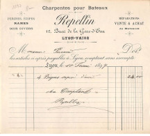 Facture.AM20505.Lyon Vaise.1897.Repellin.Charpentes Pour Bateaux.Perches.Ecopes.rames - 1800 – 1899