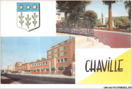 CAR-AAJP11-92-1033 - CHAVILLE - L'église - Le Groupe Scolaire - Multi-Vues Et Blason - Chaville