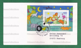 GERMANY 1995 - FOR THE CHILDREN 1v M/S FDC - Postal Used On Date Of Issue - Animals, TIGER, LION, SNAKE, BEAR, BIRDS - Felinos