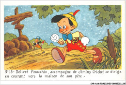 CAR-AAMP2-DISNEY-0152 - Pinocchio - Delivre Pinocchio Accompagné De Jiminy Cricket Se Dirige En Courant - N°13 - Disneyland