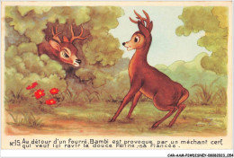 CAR-AAMP2-DISNEY-0129 - Bambi - Au Detour D'un Fourré Bambi Est Provoqué Par Un Mechant Cerf - N°15 - Disneyland