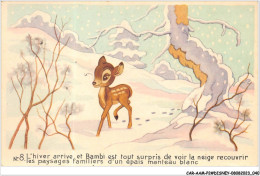 CAR-AAMP2-DISNEY-0122 - Bambi - L'hiver Arrive Et Bambi Est Tout Surpris De Voir La Neige - N°8 - Disneyland