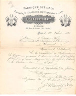 Facture.AM20535.Lyon.1881.J Chauvet & Cie.Bannières.Drapeaux.Décorations - 1800 – 1899