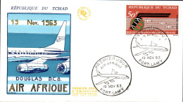 TCHAD FDC 1963 DC 8 D'AIR AFRIQUE - Tschad (1960-...)