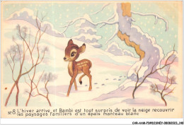 CAR-AAMP3-DISNEY-0284 - Bambi - L'hiver Arrive Et Bambi Est Tout Surpris De Voir La Neige Recouvrir - N°8 - Disneyland