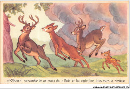 CAR-AAMP3-DISNEY-0278 - Bambi Rassemble Les Animaux De La Foret Et Les Entraine Tous Vers La Riviere - N°23 - Disneyland