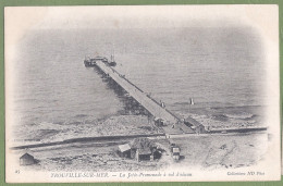 CPA Dos Précurseur - CALVADOS - TROUVILLE SUR MER - LA JETÉE PROMENADE A VOL D'OISEAU - Animation, Tramways Hippomobiles - Trouville