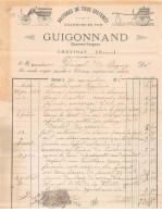 Facture.AM20768.Chevinay.1898.Guigonnand.Charron.Forgeur.Voitures.Charrues En Fer - 1800 – 1899