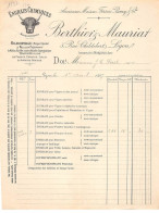 Facture.AM20587.Lyon.1897.Berthier & Mauriat.Engrais Chimiques.Mildiouphage.Meilleur Préservatif - 1800 – 1899