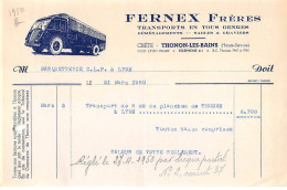 Facture.AM20462.Thonon Les Bains.1950.Fernex Frères.Transports.Déménagement - 1950 - ...