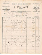 Facture.AM20597.Limoges.1885.J Patapy.Phosphates Du Midi.Produit Chimique.Ciment Portland Et Vassy.Charbon - 1800 – 1899