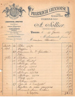 Facture.AM20693.Vienne.1897.A Sollier.Pharmacie Viennoise.Laboratoire D'analyses.Oxygène.Orthopédie.Bandage.Plastron - 1800 – 1899