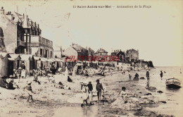 CPA SAINT AUBIN SUR MER - CALVADOS - ANIMATION DE LA PLAGE - Saint Aubin