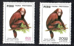 Peru 1974 Protected Animal Monkey Airmail 2V MNH - Peru